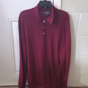 Brooks Brothers Extra Fine Merino Wool Polo in Deep Red